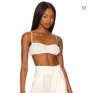 L’Academie White Bralette Top Linen